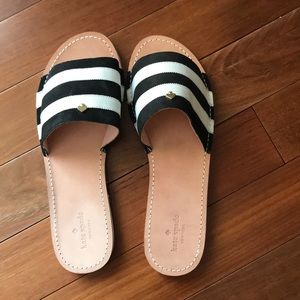 Kate spade sandals size 10 black white stripes